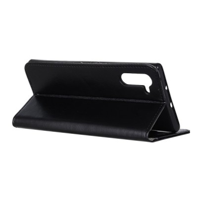 Samsung Galaxy Note 10 (N970F) atverčiamas juodas odinis dėklas - piniginė / Priedai.lt