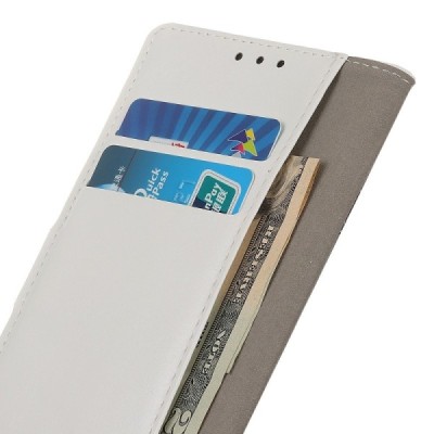 Samsung Galaxy Note 10 (N970F) atverčiamas baltas odinis dėklas - piniginė / Priedai.lt