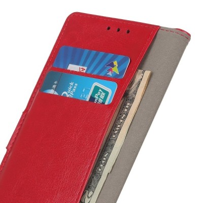 Samsung Galaxy Note 10 (N970F) atverčiamas raudonas odinis dėklas - piniginė / Priedai.lt