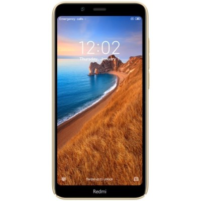 Xiaomi Redmi 7A Nillkin Frosted Shield auksinis plastikinis dėklas / Priedai.lt