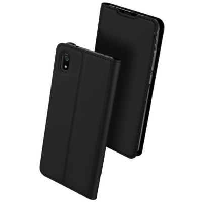 „Dux Ducis“ Skin serijos Xiaomi Redmi 7A juodas odinis atverčiamas dėklas / Priedai.lt