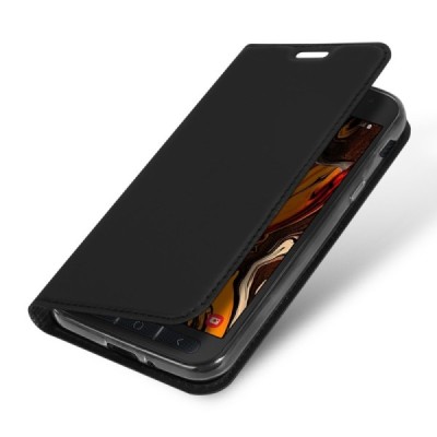 „Dux Ducis“ Skin serijos Samsung Galaxy Xcover 4 / 4S (G390, G398) juodas odinis atverčiamas dėklas / Priedai.lt