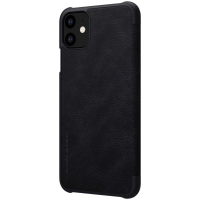 Prabangus „Nillkin“ Qin serijos juodas odinis atverčiamas Apple iPhone 11 dėklas / Priedai.lt