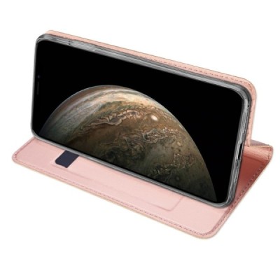 „Dux Ducis“ Skin serijos Apple iPhone 11 Pro rožinis odinis atverčiamas dėklas / Priedai.lt