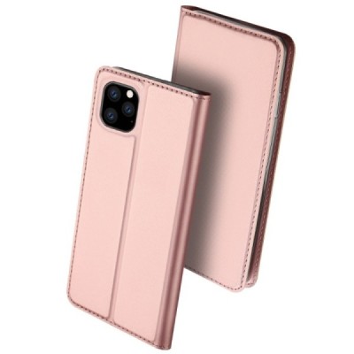 „Dux Ducis“ Skin serijos Apple iPhone 11 Pro rožinis odinis atverčiamas dėklas / Priedai.lt
