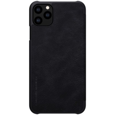 Prabangus „Nillkin“ Qin serijos juodas odinis atverčiamas Apple iPhone 11 Pro Max dėklas / Priedai.lt