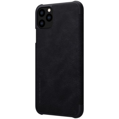 Prabangus „Nillkin“ Qin serijos juodas odinis atverčiamas Apple iPhone 11 Pro Max dėklas / Priedai.lt