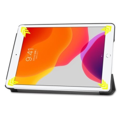 Apple iPad 10,2 (2019) atverčiamas juodas odinis dėklas - knygutė (sulankstomas) / Priedai.lt