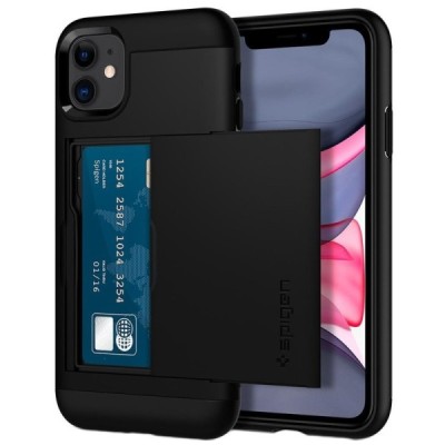 „Spigen“ Slim Armor CS Apple iPhone 11 juodas kieto silikono dėklas / Priedai.lt