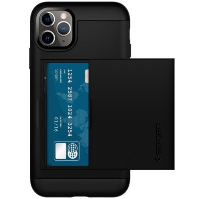 „Spigen“ Slim Armor CS Apple iPhone 11 Pro juodas kieto silikono dėklas / Priedai.lt