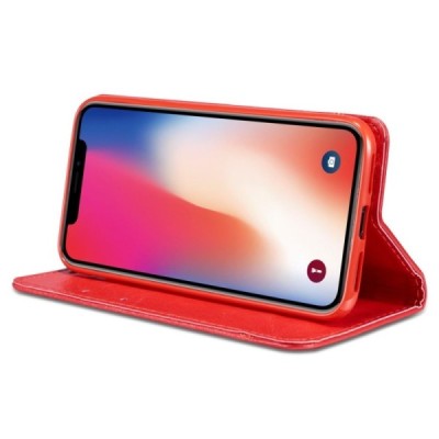 Solidus Apple iPhone 11 Pro Max raudonas odinis atverčiamas dėklas / Priedai.lt
