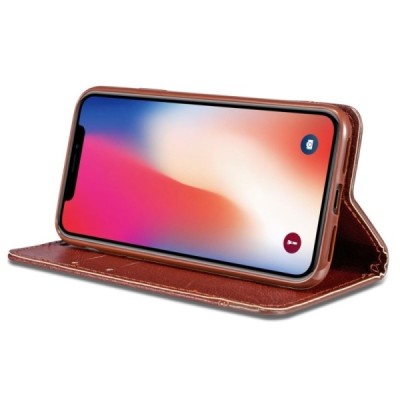 Solidus Apple iPhone 11 Pro rudas odinis atverčiamas dėklas / Priedai.lt