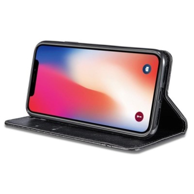 Solidus Apple iPhone 11 juodas odinis atverčiamas dėklas / Priedai.lt