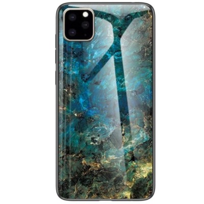 Apple iPhone 11 Pro Max „Marble“ kieto silikono TPU mėlynas dėklas - nugarėlė / Priedai.lt