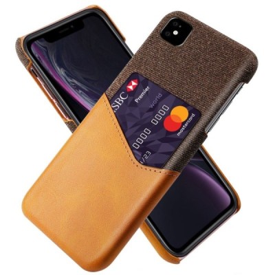 „KSQ“ Shell Apple iPhone 11 rudas odinis dėklas - nugarėlė su kišenėle kortelėms / Priedai.lt