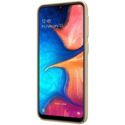 Samsung Galaxy A20e (A202F) Nillkin Frosted Shield auksinis plastikinis dėklas / Priedai.lt