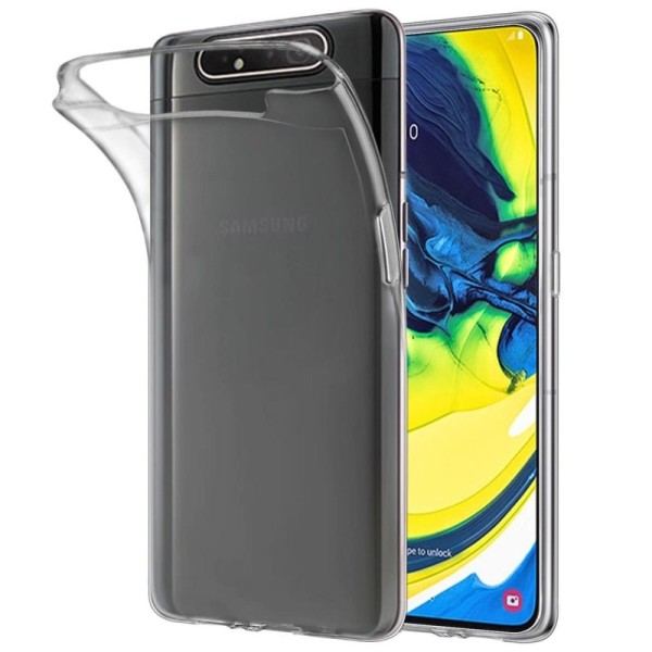 Kõva silikoon (TPU) kaaned - läbipaistev (Galaxy A80)