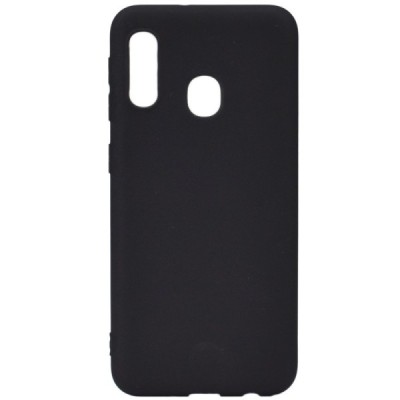 Samsung Galaxy A20e (A202F) juodas kieto silikono TPU ploniausias pasaulyje dėklas - nugarėlė / Priedai.lt