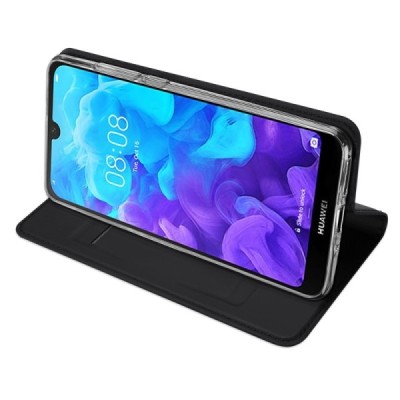 „Dux Ducis“ Skin serijos Huawei Y5 2019 (Honor 8S) juodas odinis atverčiamas dėklas / Priedai.lt