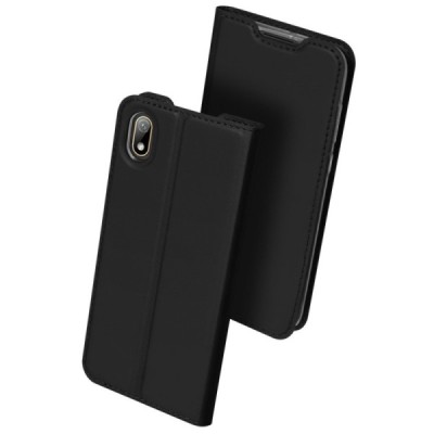 „Dux Ducis“ Skin serijos Huawei Y5 2019 (Honor 8S) juodas odinis atverčiamas dėklas / Priedai.lt