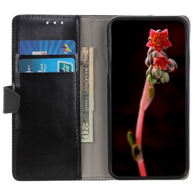 Huawei Y5 2019 (Honor 8S) atverčiamas juodas odinis dėklas, knygutė - piniginė / Priedai.lt