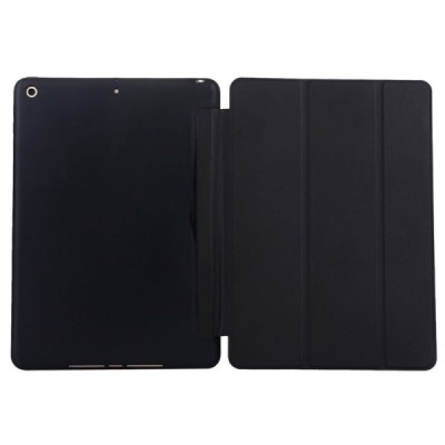 Apple iPad 10,2 (2019) solidus atverčiamas juodas odinis dėklas - knygutė (sulankstomas) / Priedai.lt