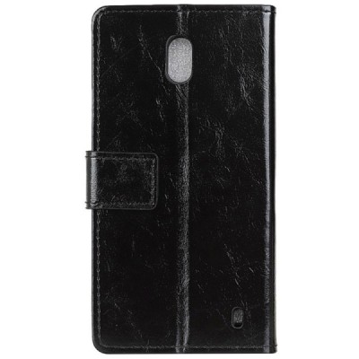 Nokia 2.2 atverčiamas juodas odinis dėklas, knygutė - piniginė / Priedai.lt