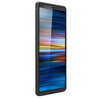 Sony Xperia 5 „Mofi“ Carbon kieto silikono TPU juodas dėklas - nugarėlė | Priedai.lt
