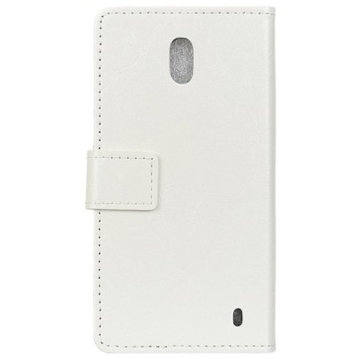 Nokia 2.2 (2019) atverčiamas baltas odinis dėklas - piniginė / Priedai.lt