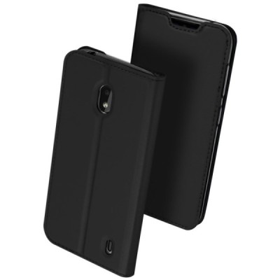 „Dux Ducis“ Skin serijos Nokia 2.2 (2019) juodas odinis atverčiamas dėklas / Priedai.lt