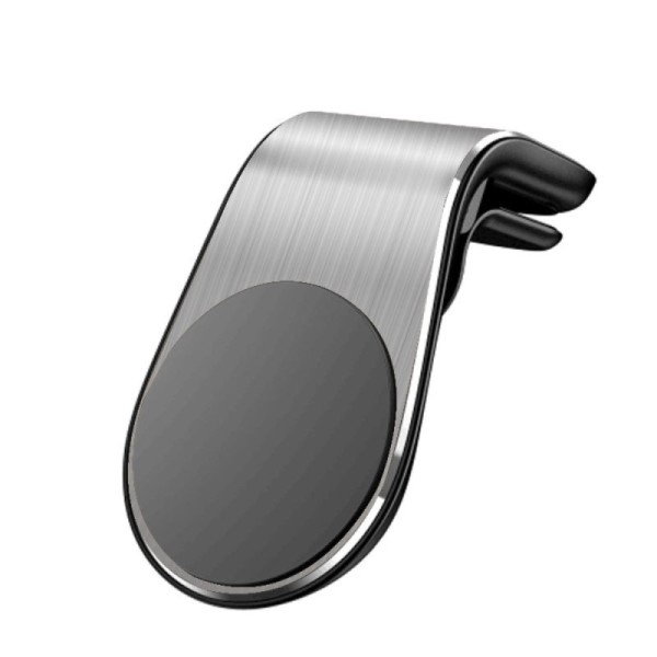 „L Shape“ universalus magnetinis telefono laikiklis (į groteles) - sidabrinis