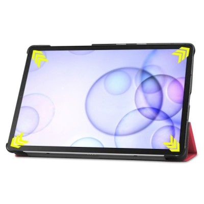 Samsung Galaxy Tab S6 10,5 T865 (T860) atverčiamas raudonas odinis dėklas - knygutė (sulankstomas) / Priedai.lt