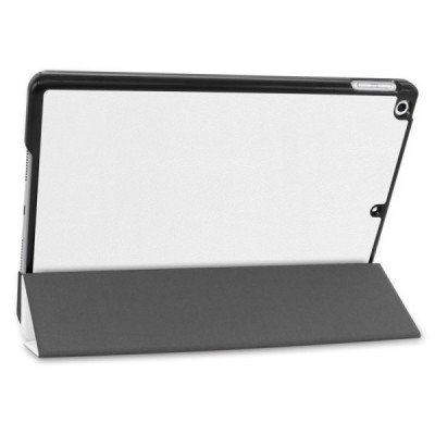 Apple iPad 10,2 (2019) atverčiamas baltas odinis dėklas - knygutė (sulankstomas) / Priedai.lt