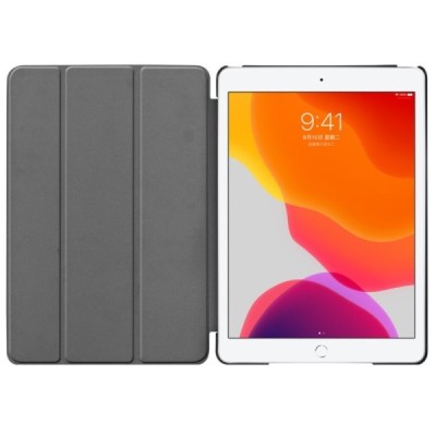 Apple iPad 10,2 (2019) atverčiamas baltas odinis dėklas - knygutė (sulankstomas) / Priedai.lt