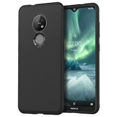 Nokia 7.2 (Nokia 6.2) „Fashion“ kieto silikono TPU juodas dėklas - nugarėlė / Priedai.lt