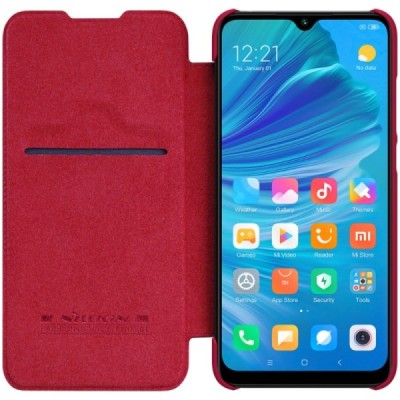 Xiaomi Mi A3 prabangus „Nillkin“ Qin serijos raudonas odinis atverčiamas dėklas - knygutė | Priedai.lt