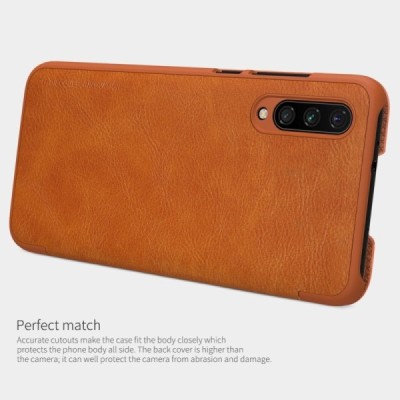 Xiaomi Mi A3 prabangus „Nillkin“ Qin serijos rudas odinis atverčiamas dėklas - knygutė | Priedai.lt