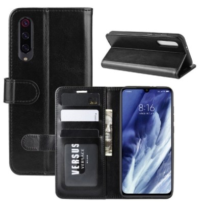 Xiaomi Mi 9 Pro juodas odinis atverčiamas dėklas - knygutė | Priedai.lt