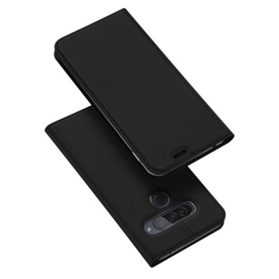 LG G8s ThinQ „Dux Ducis“ Skin serijos juodas odinis atverčiamas dėklas - knygutė | Priedai.lt