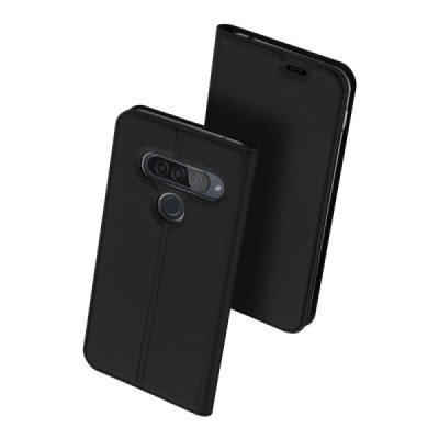 LG G8s ThinQ „Dux Ducis“ Skin serijos juodas odinis atverčiamas dėklas - knygutė | Priedai.lt