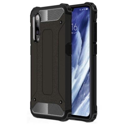 Sustiprintos apsaugos Xiaomi Mi 9 Pro juodas kieto silikono (TPU) ir plastiko dėklas / Priedai.lt