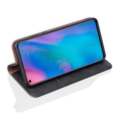 „Deluxe“ atverčiamas juodas odinis Huawei P30 Pro dėklas - knygutė / Priedai.lt