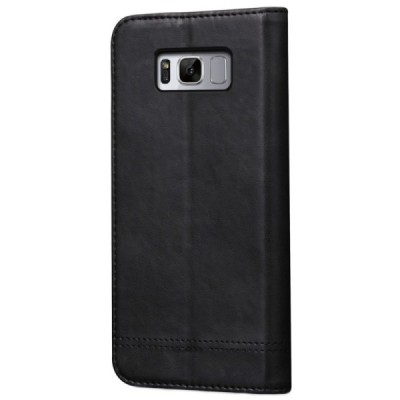„Deluxe“ atverčiamas juodas odinis Samsung Galaxy A50 A505F (A50s A507F, A30s A307F) dėklas - knygutė / Priedai.lt