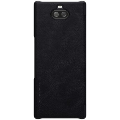 Prabangus „Nillkin“ Qin serijos juodas odinis atverčiamas Sony Xperia 10 (XA3) dėklas / Priedai.lt
