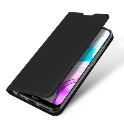 „Dux Ducis“ Skin serijos Xiaomi Redmi 8 juodas odinis atverčiamas dėklas / Priedai.lt