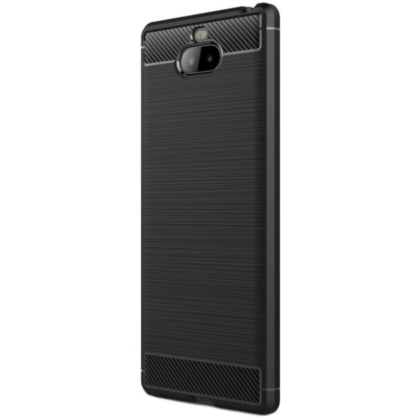 „Carbon“ Kõva silikoon (TPU) kaaned - must (Xperia 10)