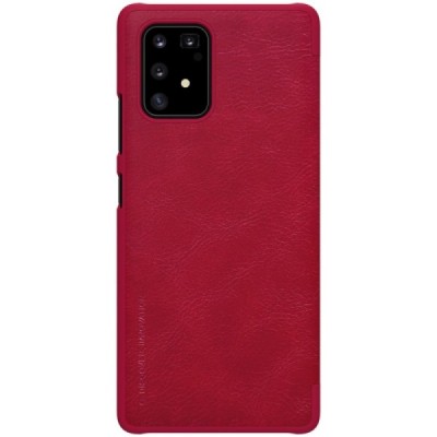 Prabangus Nillkin Qin serijos raudonas odinis atverčiamas Samsung Galaxy S10 Lite (G970) dėklas | Priedai.lt