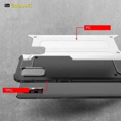 Samsung Galaxy A51 (A515F) sustiprintos apsaugos dėklas - juodas | Priedai.lt