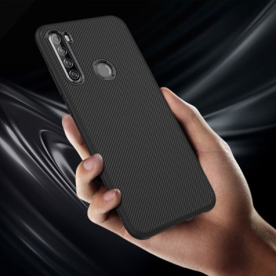 Xiaomi Redmi Note 8T Lenuo kieto silikono TPU juodas dėklas - nugarėlė | Priedai.lt