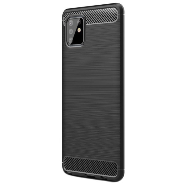 „Carbon“ Kõva silikoon (TPU) kaaned - must (Galaxy Note10 Lite)